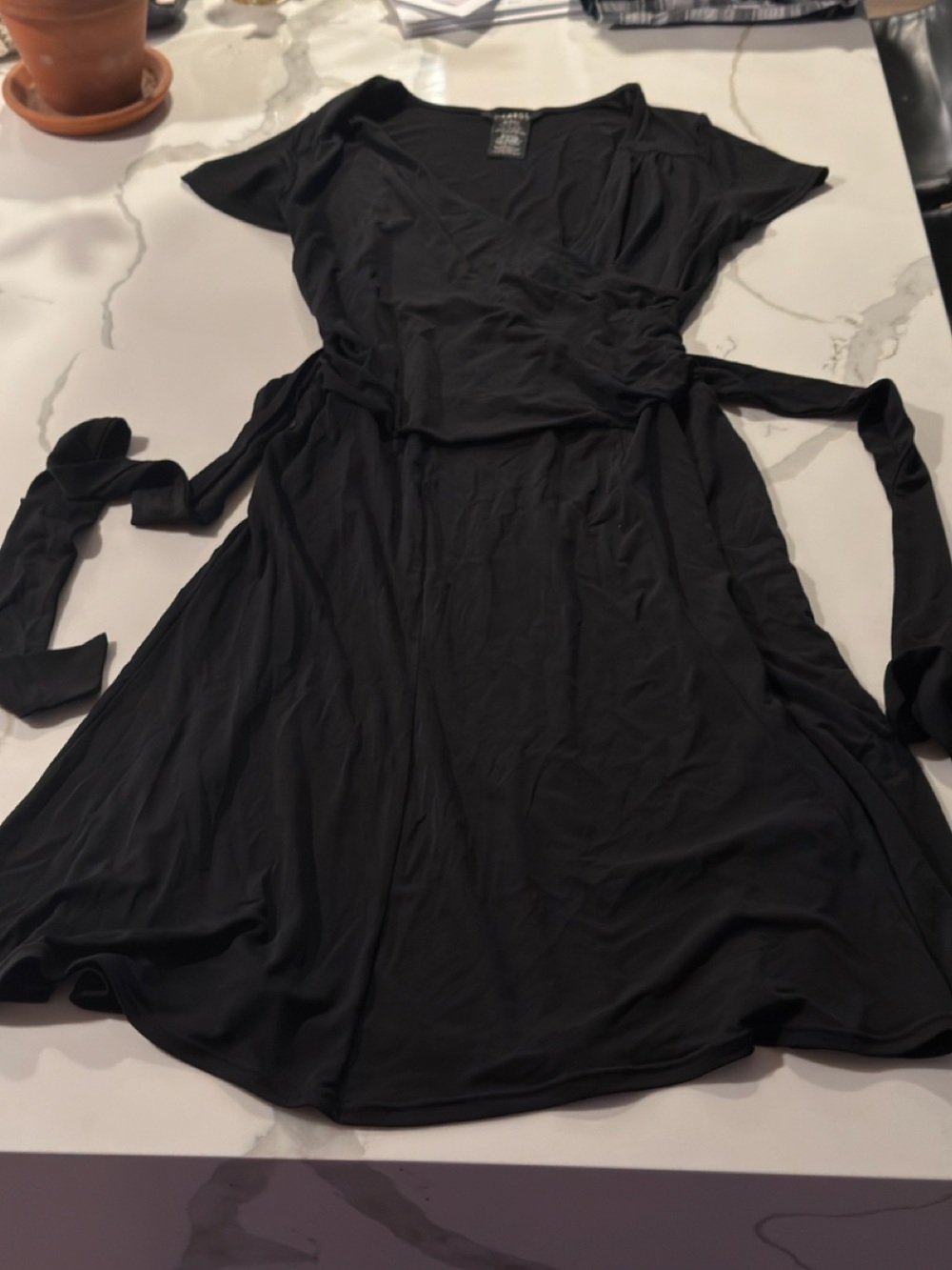George Black Wrap Tie-Waist Women’s Dress